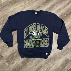 Vintage 90s Notre Dame Fighting Irish Graphic Crewneck Sweatshirt Size M